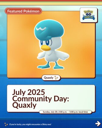 Pokémon GO Quaxly Community Day (July 2025) infographic