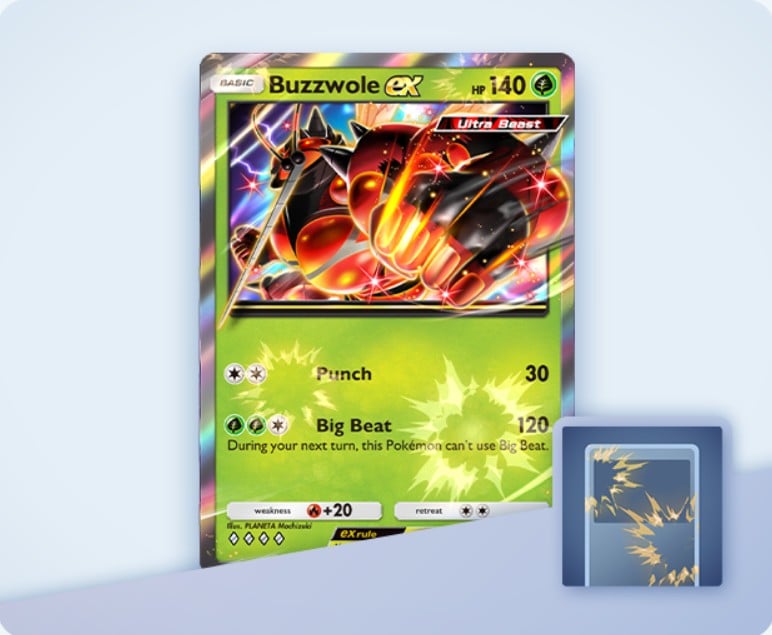 buzzwole ex bursts flair in pokemon tcg pocket