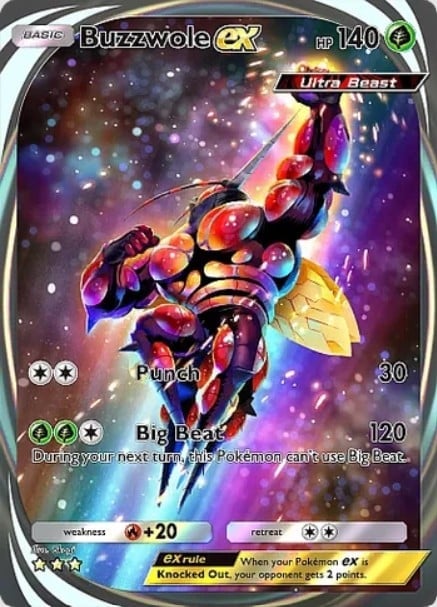 buzzwole ex immersive card from pokemon tcg pocket