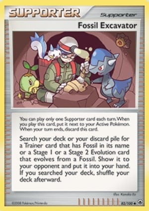 fossil excavator supporter card from pokemon tcg