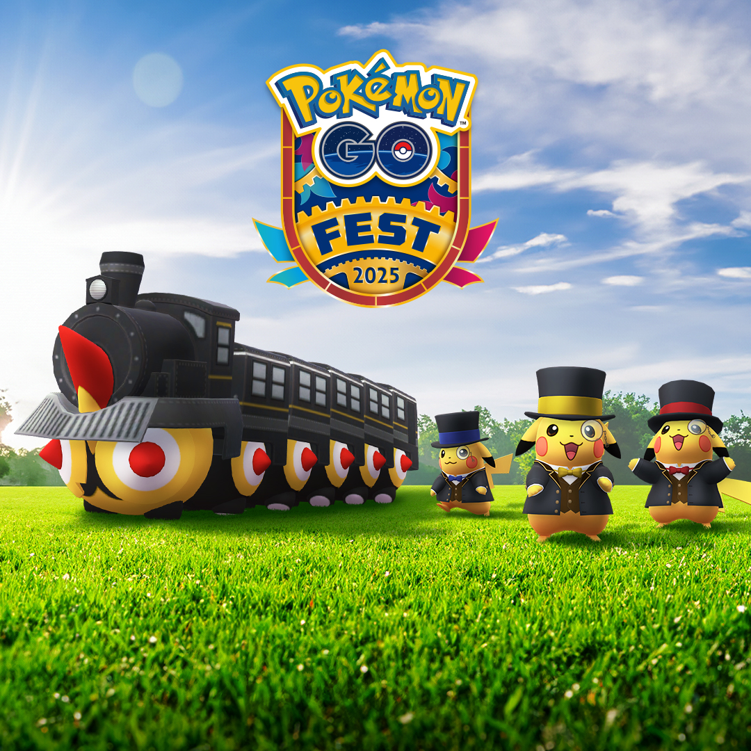 Train Falinks and train conductor Pikachu costumes arrive during Pokémon GO Fest 2025! 🚂