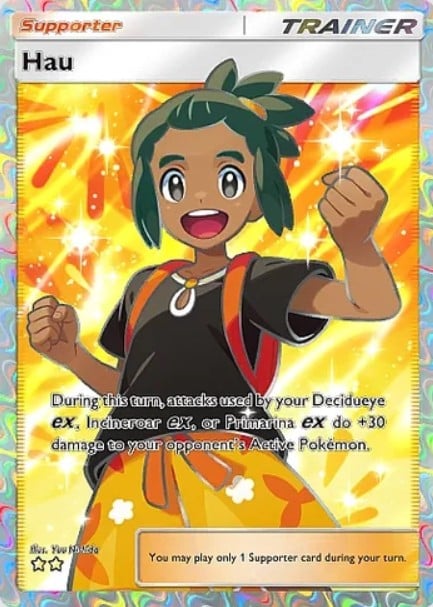 hau full art supporter card from pokemon tcg pocket eevee grove set