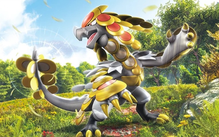 artwork of kommo-o from pokemon tcg pocket celestial guardians set