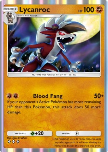 lycanroc midnight form card in pokemon tcg pocket