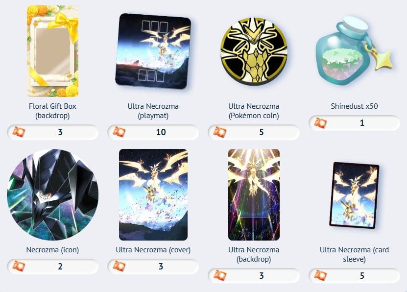 ultra necrozma accessories in pokemon tcg pocket