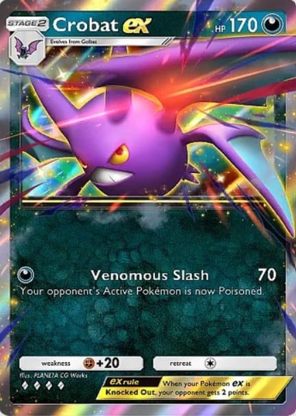 crobat ex card from pokemon tcg pocket wisdom of sea and sky set