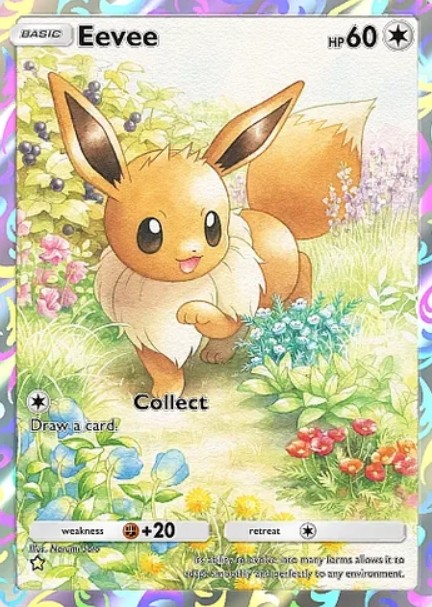 eevee full art card from pokemon tcg pocket eevee grove set
