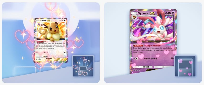 eevee and sylveon ex flair in pokemon tcg pocket