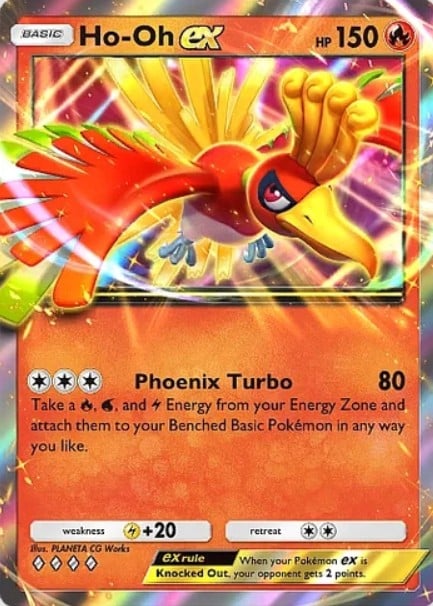 ho-oh ex card from pokemon tcg pocket wisdom of sea and sky set