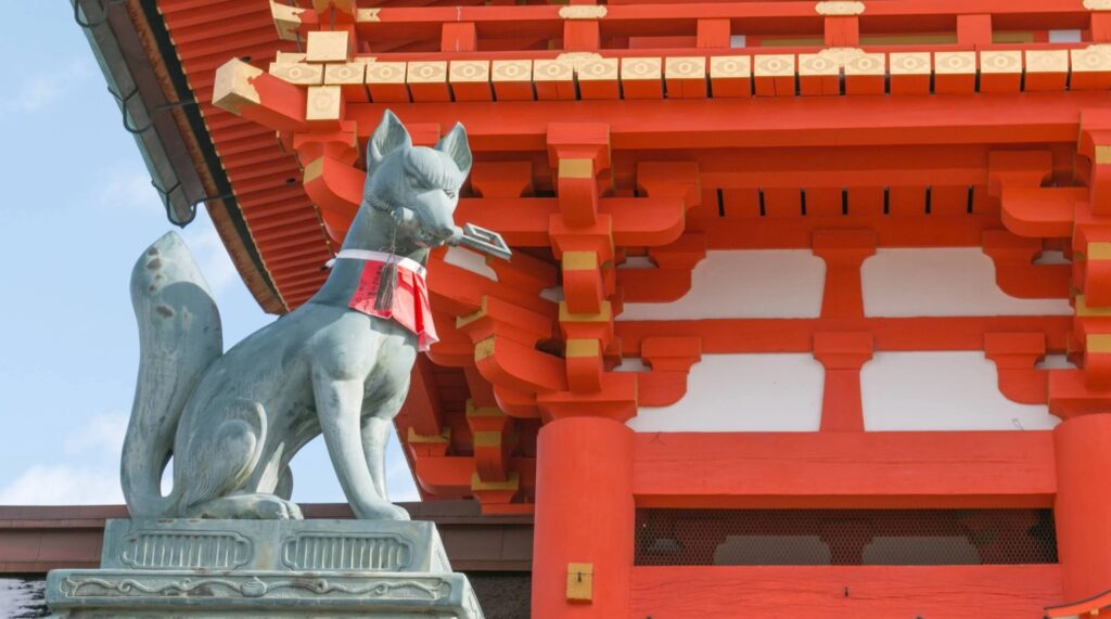 a shrine dedicated to the god inari in japan