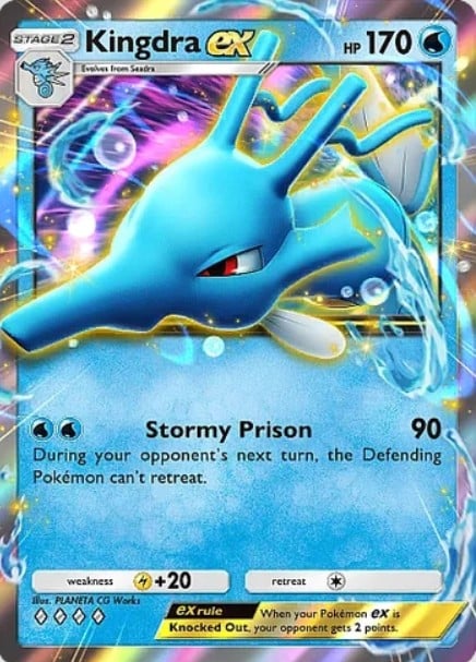 kingdra ex card from pokemon tcg pocket wisdom of sea and sky set