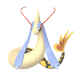 As with the shiny male, this version has golden-pink accents and deep teal-green fan-shaped tail fins. The longer, flowing pink eyebrow crests distinguish it as female.