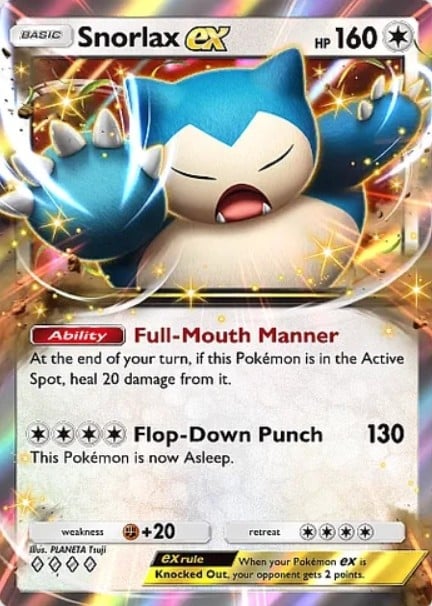 snorlax ex card from pokemon tcg pocket eevee grove set