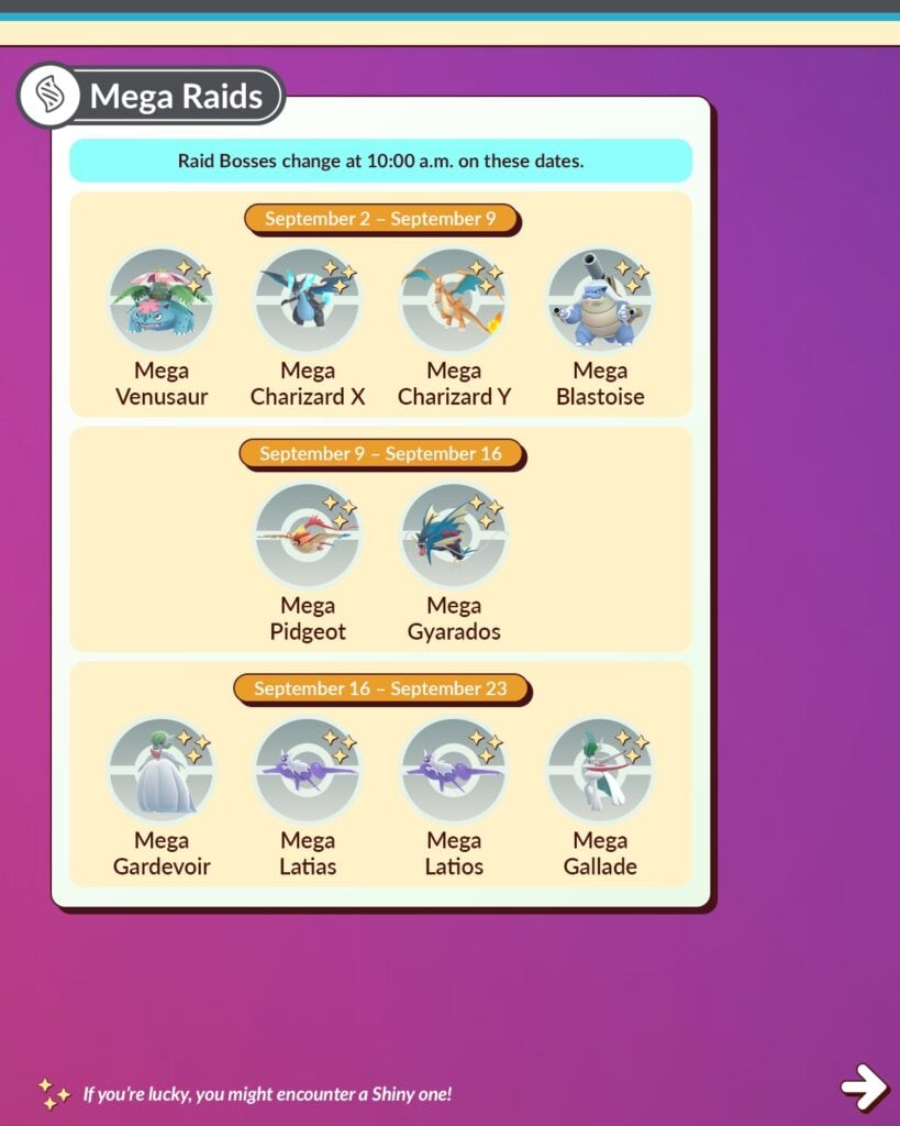 pokemon go september 2025 mega raids