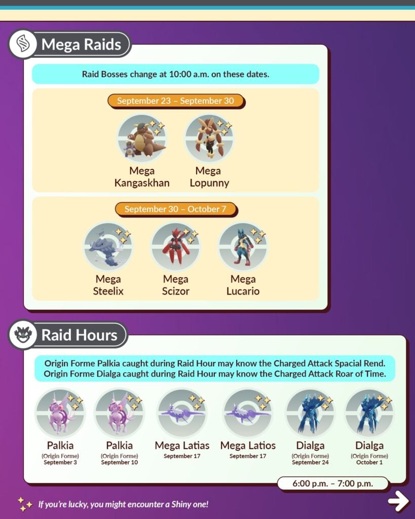 pokemon go september 2025 mega raids