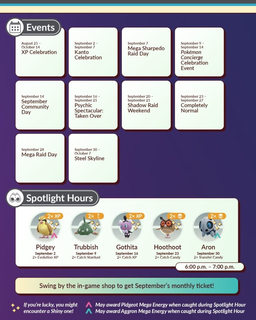 pokemon go september 2025 event schedule