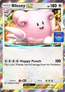 blissey ex promo card in pokemon tcg pocket wisdom of sea and sky set