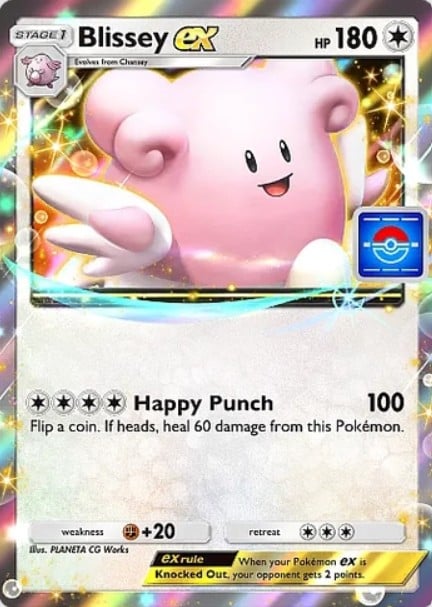 blissey ex promo card in pokemon tcg pocket wisdom of sea and sky set