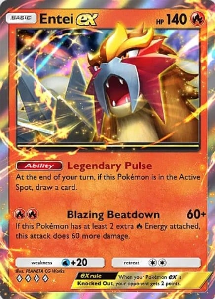 entei ex card from pokemon tcg pocket secluded springs set