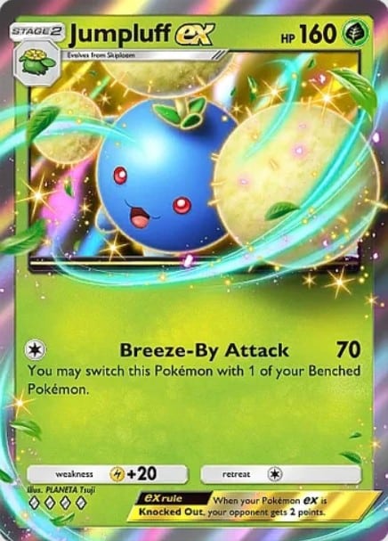 jumpluff ex card from pokemon tcg pocket secluded springs set