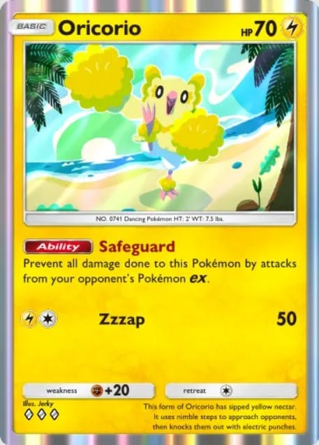 pom pom style oricorio in pokemon tcg pocket