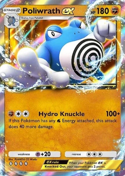 poliwath ex card from pokemon tcg pocket secluded springs set