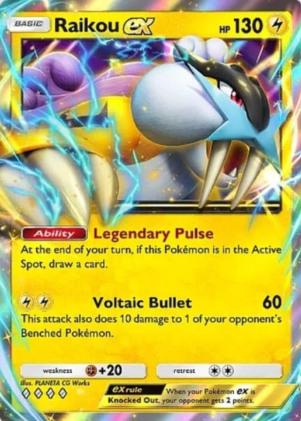raikou ex card from pokemon tcg pocket secluded springs set