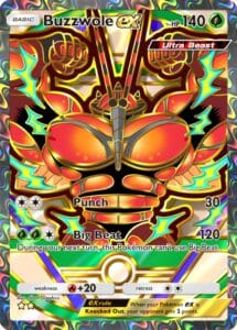 buzzwole ex from pokemon tcg pocket deluxe pack ex set