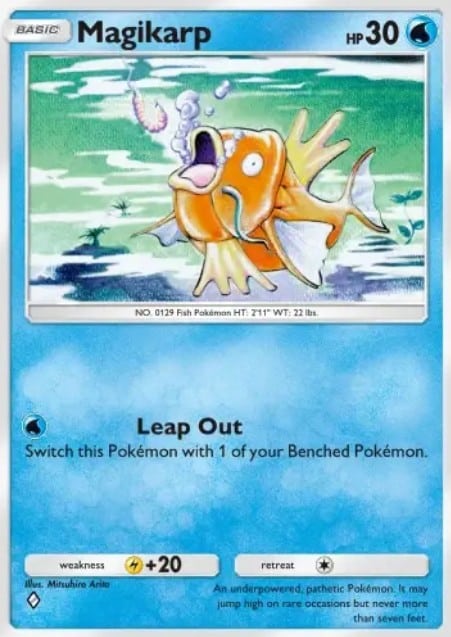 magikarp card from pokemon tcg pocket mythical island set