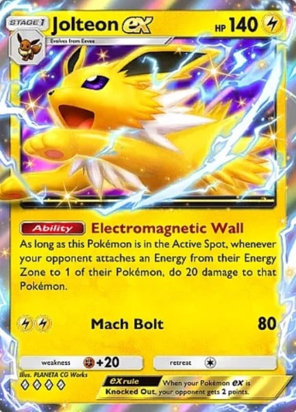jolteon ex from pokemon tcg pocket mega rising set