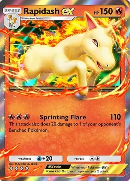 rapidash ex from pokemon tcg pocket mega rising set
