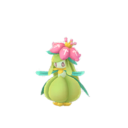 Shiny Lilligant has a lighter green body and the flower on its head is pink.