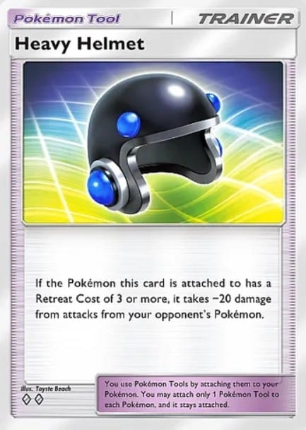 heavy helmet pokemon tool from tcg pocket mega rising set