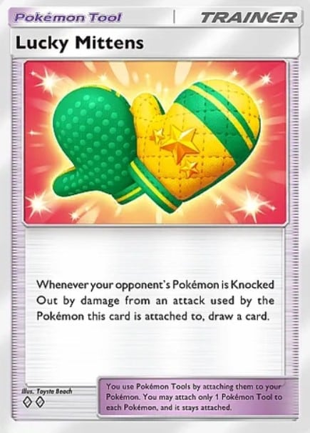 lucky mittens pokemon tool in tcg pocket mega rising set