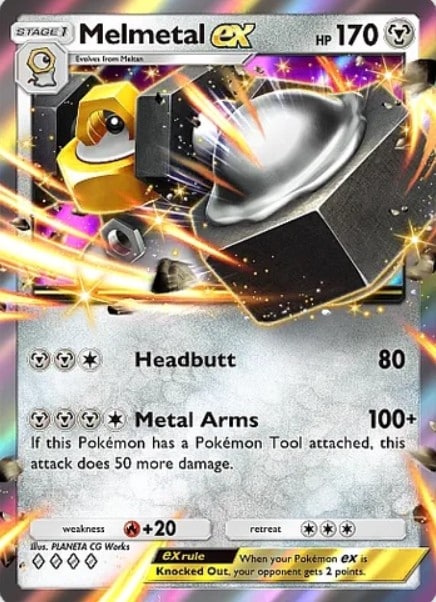 melmetal ex from pokemon tcg pocket mega rising set