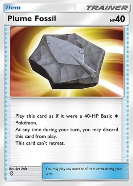 plume fossil item card from pokemon tcg pocket mega rising set