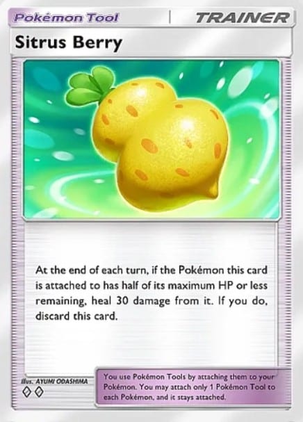 sitrus berry pokemon tool from tcg pocket mega rising set
