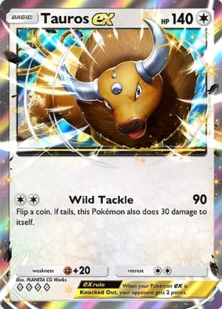 tauros ex from pokemon tcg pocket mega rising set
