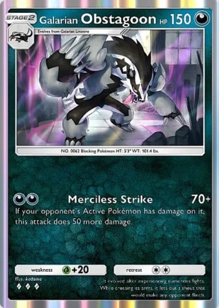 galarian obstagoon from pokemon tcg pcoket