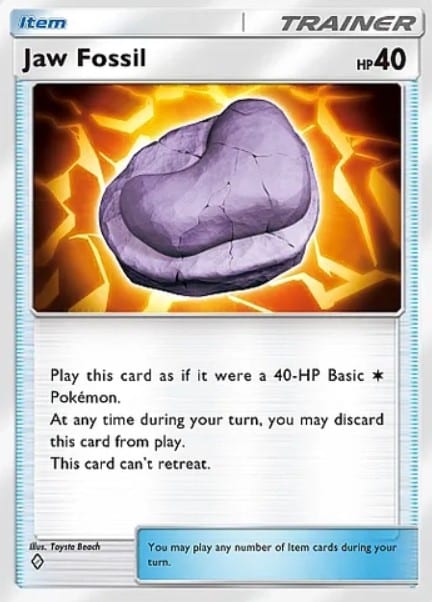 jaw fossil item card from pokemon tcg pocket