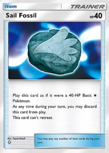 sail fossil item card from pokemon tcg pocket