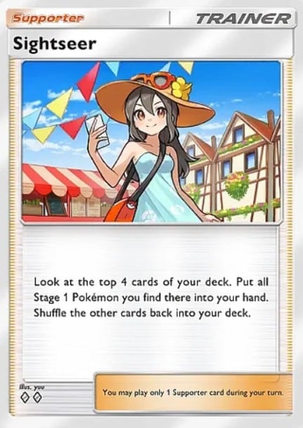 sightseer supporter card from pokemon tcg pocket
