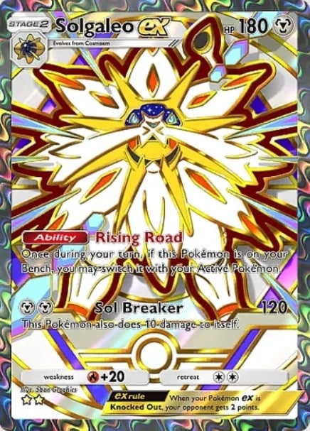 solgaleo ex full art from pokemon tcg pocket deluxe pack ex set