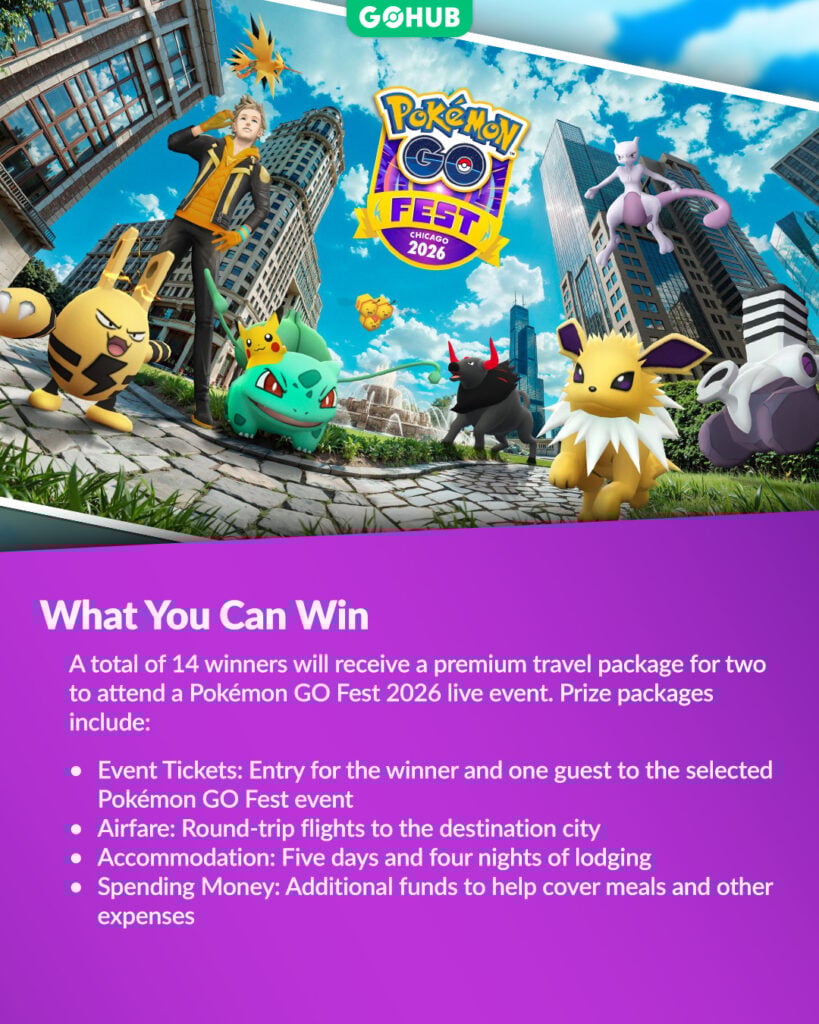 Partagez vos souvenirs Pokémon GO pour avoir une chance de gagner des voyages au GO Fest 2026