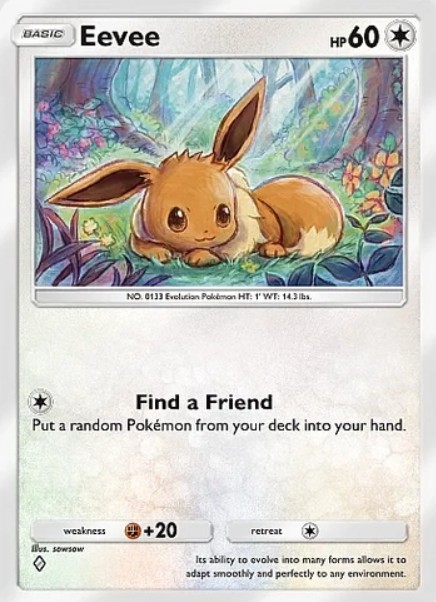eevee from pokemon tcg pocket wisdom of sea and sky set