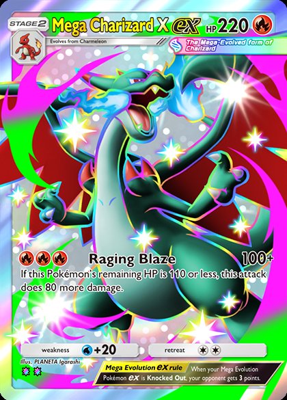 mega chariard x double shiny rare from pokemon tcg pocket mega shine set