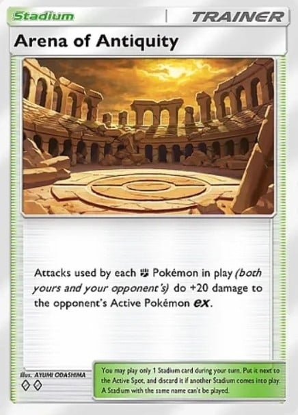 arena of antiquity stadium card from pokemon tcg pocket pulsing aura set