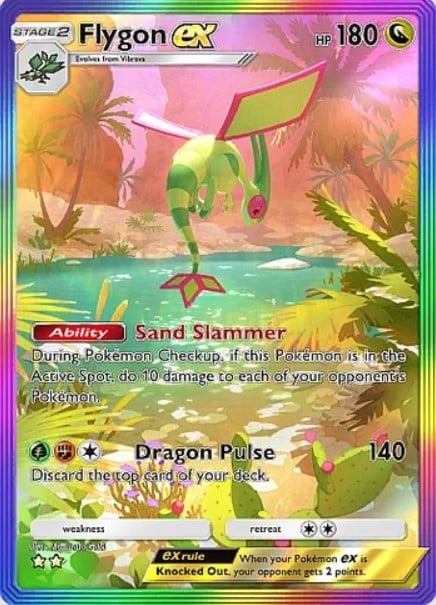 flygon ex rainbow rare from pokemon tcg pocket pulsing aura set
