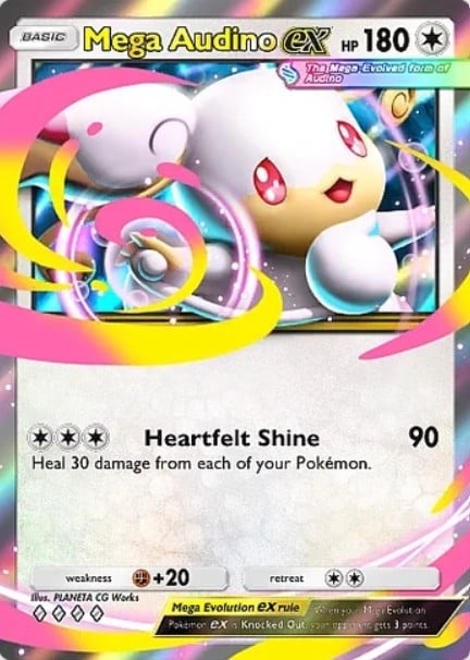 mega audino ex from pokemon tcg pocket pulsing aura set