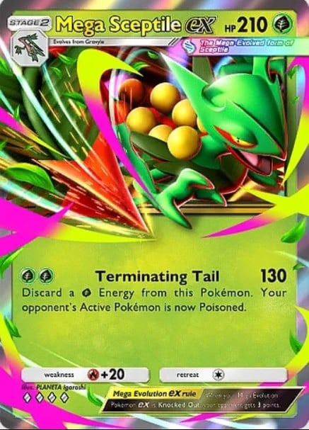 mega sceptile ex from pokemon tcg pocket pulsing aura set